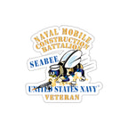 Die-Cut Vinyl Sticker - Navy - Seabee - Veteran