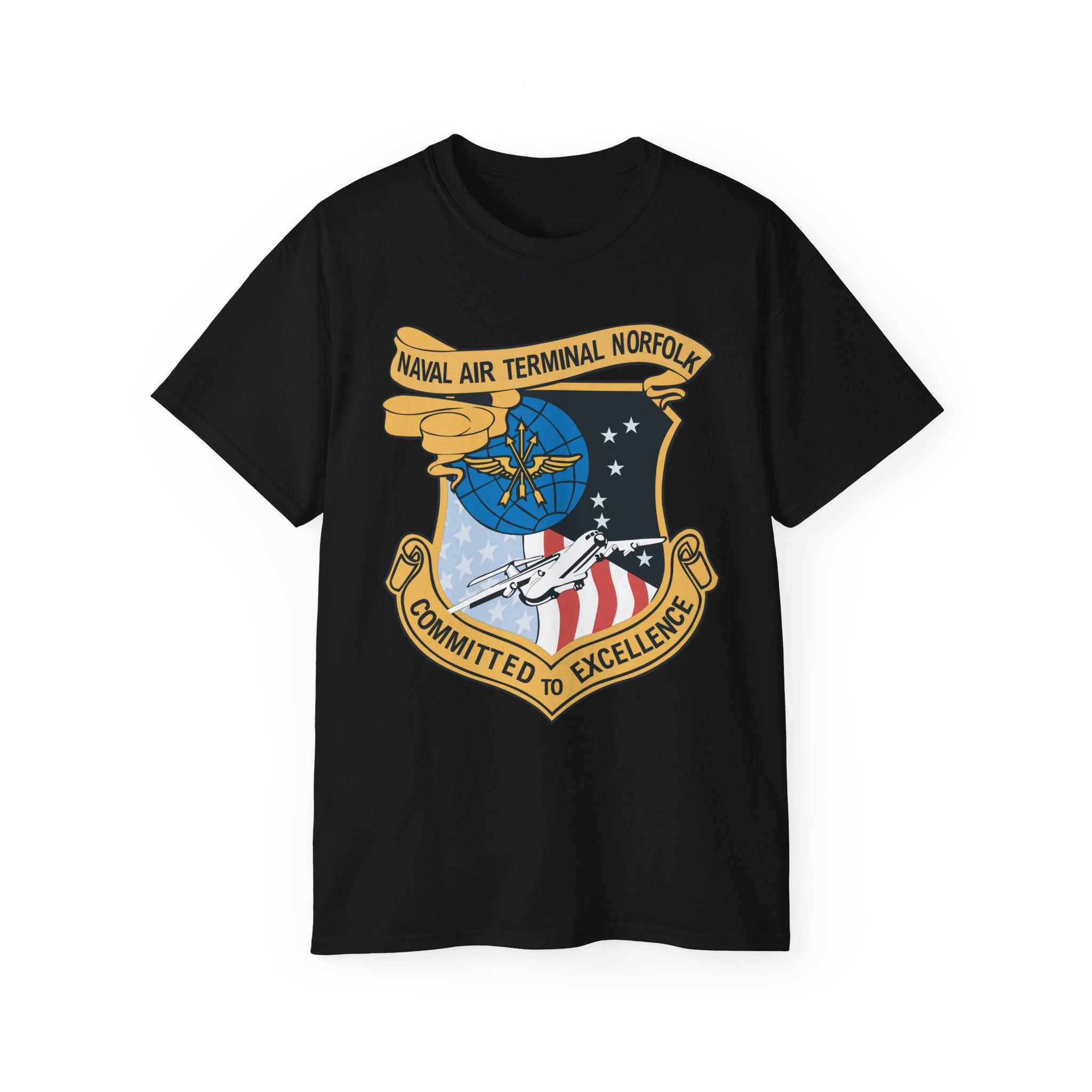 Unisex Ultra Cotton T-Shirt - Navy - Naval Air Terminal Norfolk wo Txt