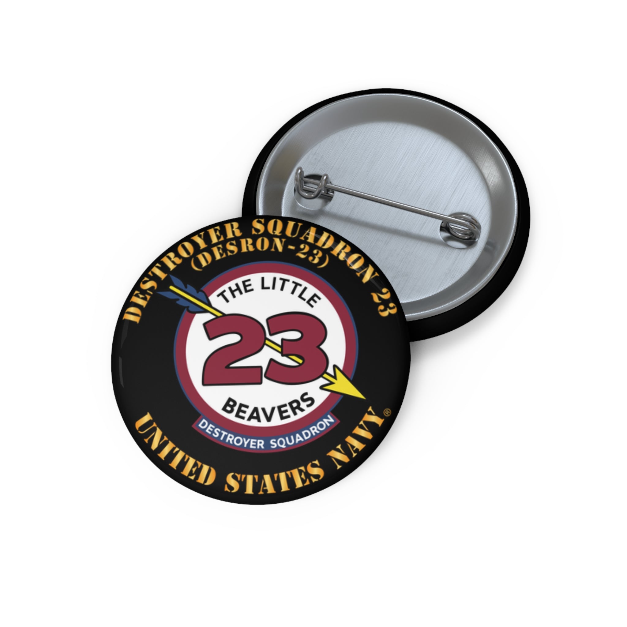 Custom Pin Button - Navy - Destroyer Squadron 23 (DESRON-23)