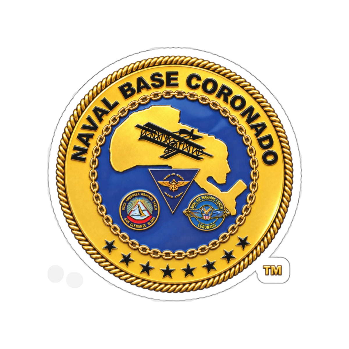 Die-Cut Vinyl Sticker - Navy - Naval Base Coronado - Crest - 3D - Enhanced