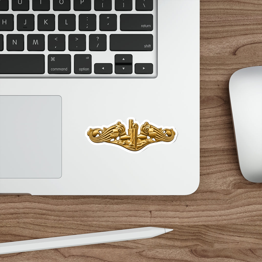 Die-Cut Vinyl Sticker - Navy - Badge - Submarine Warfare wo txt - Officer - 3D - Enhanced