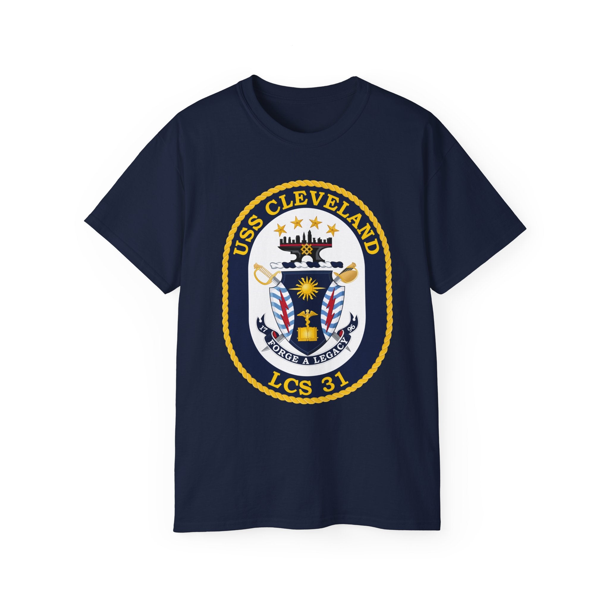 Unisex Ultra Cotton T-Shirt - Navy - USS Cleveland (LCS-31) wo txt