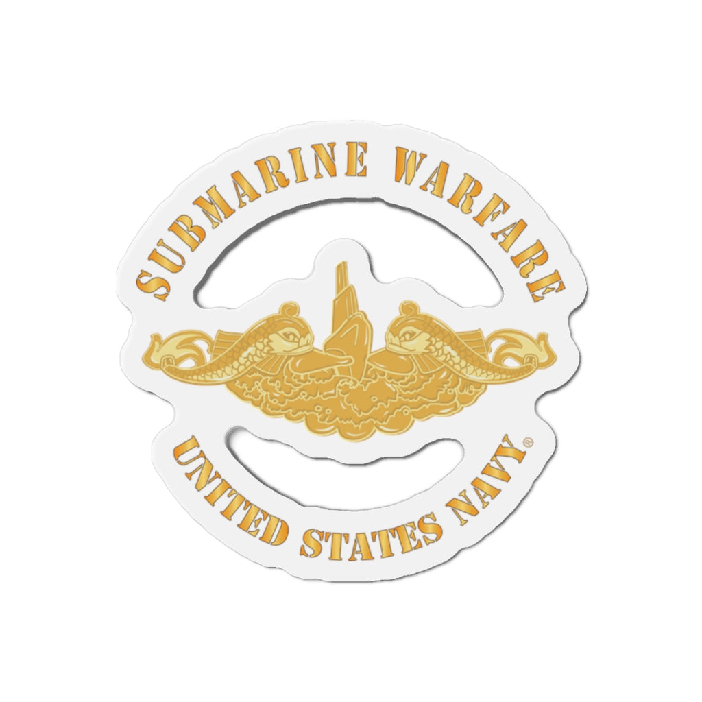 Die-Cut Magnet - Navy - Submarine Badge - Gold