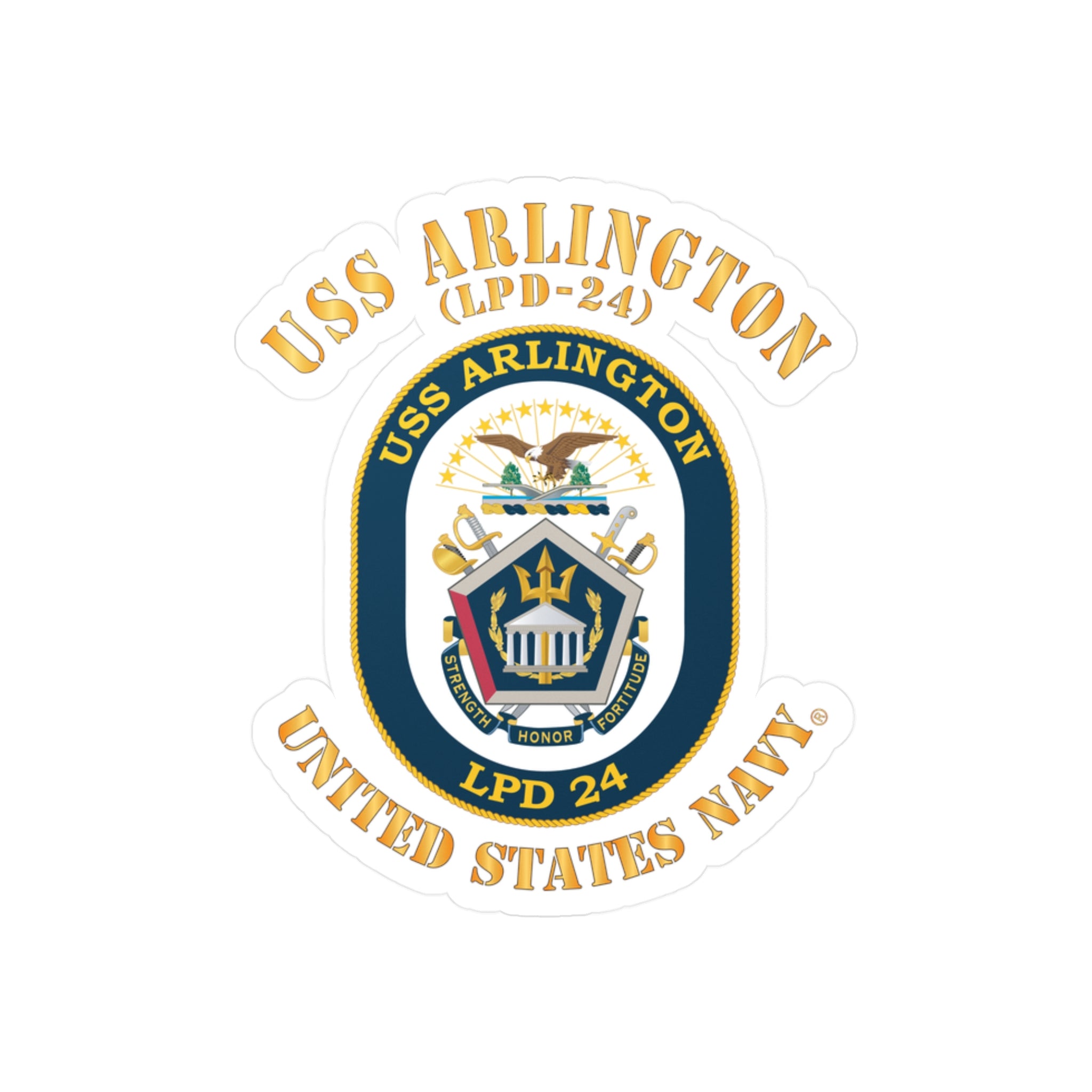 Kiss-Cut Vinyl Decal - Navy - USS Arlington (LPD-24)