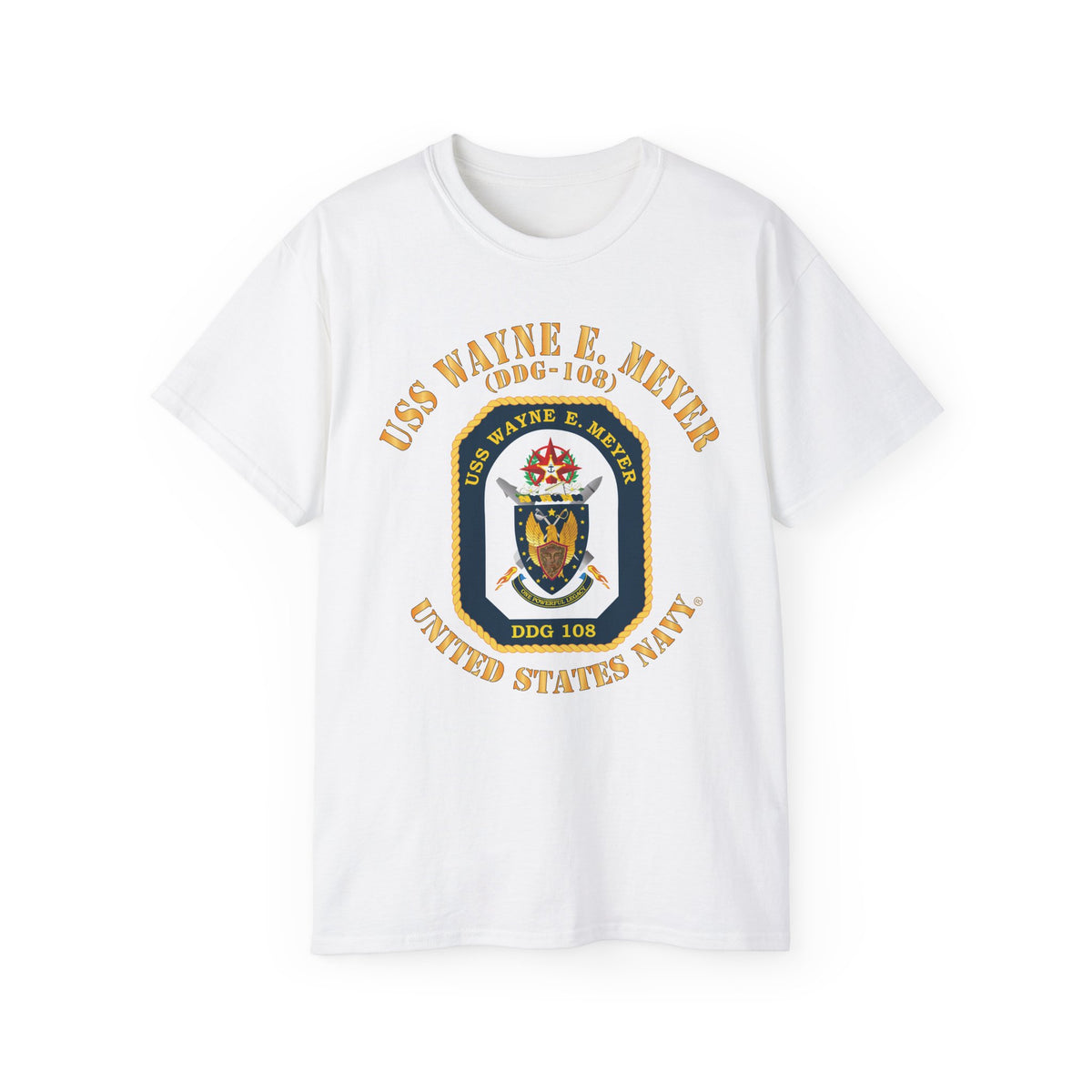 Unisex Ultra Cotton T-Shirt - Navy - USS Wayne E. Meyer (DDG-108) X 300