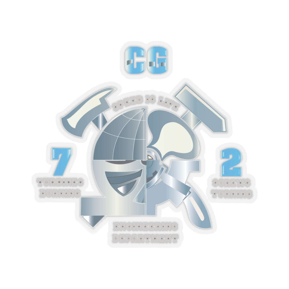 Kiss-Cut Stickers - Navy - CG 72 - Engineering Department
