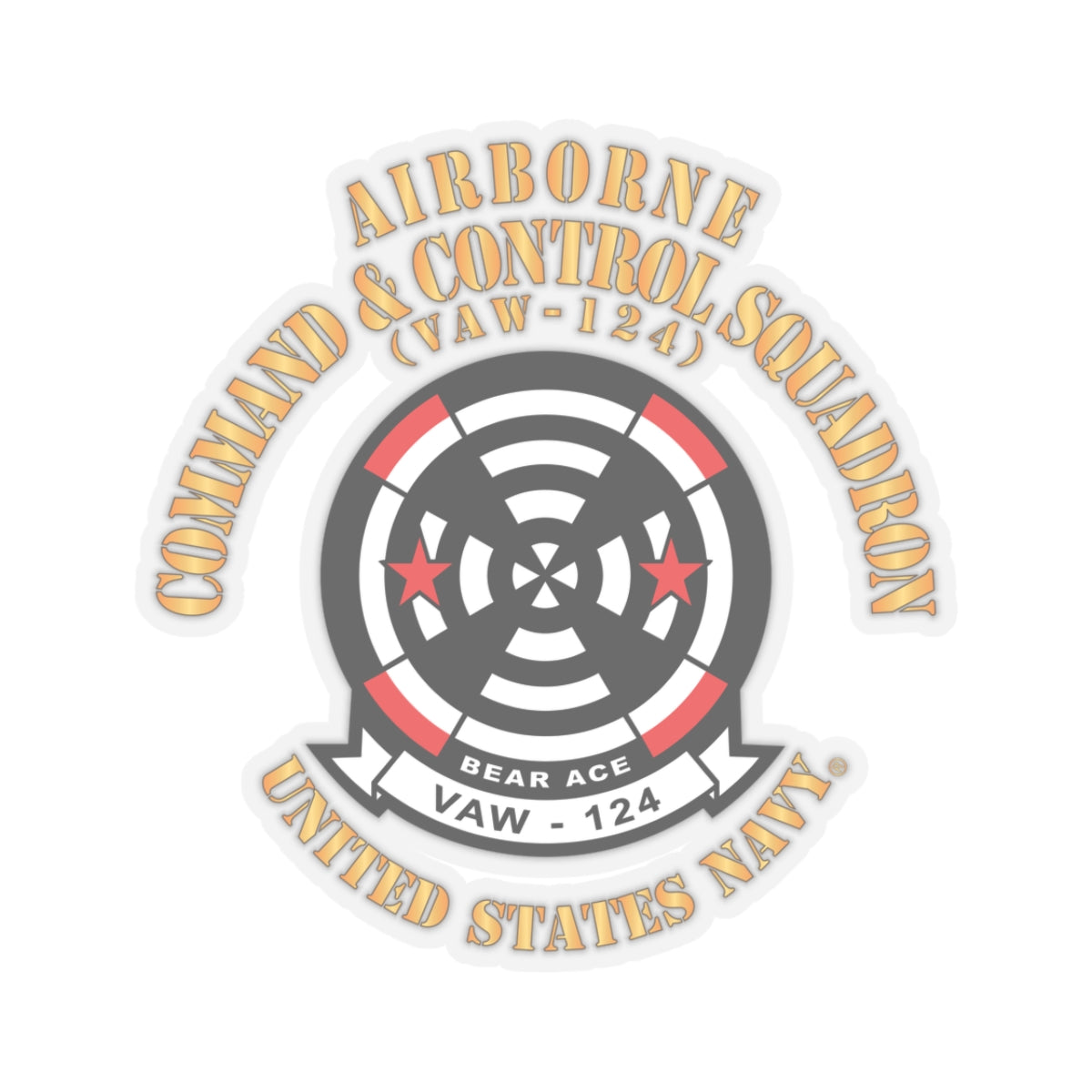 Kiss-Cut Stickers - Navy - Airborne Command & Control Squadron 124 (VAW-124)