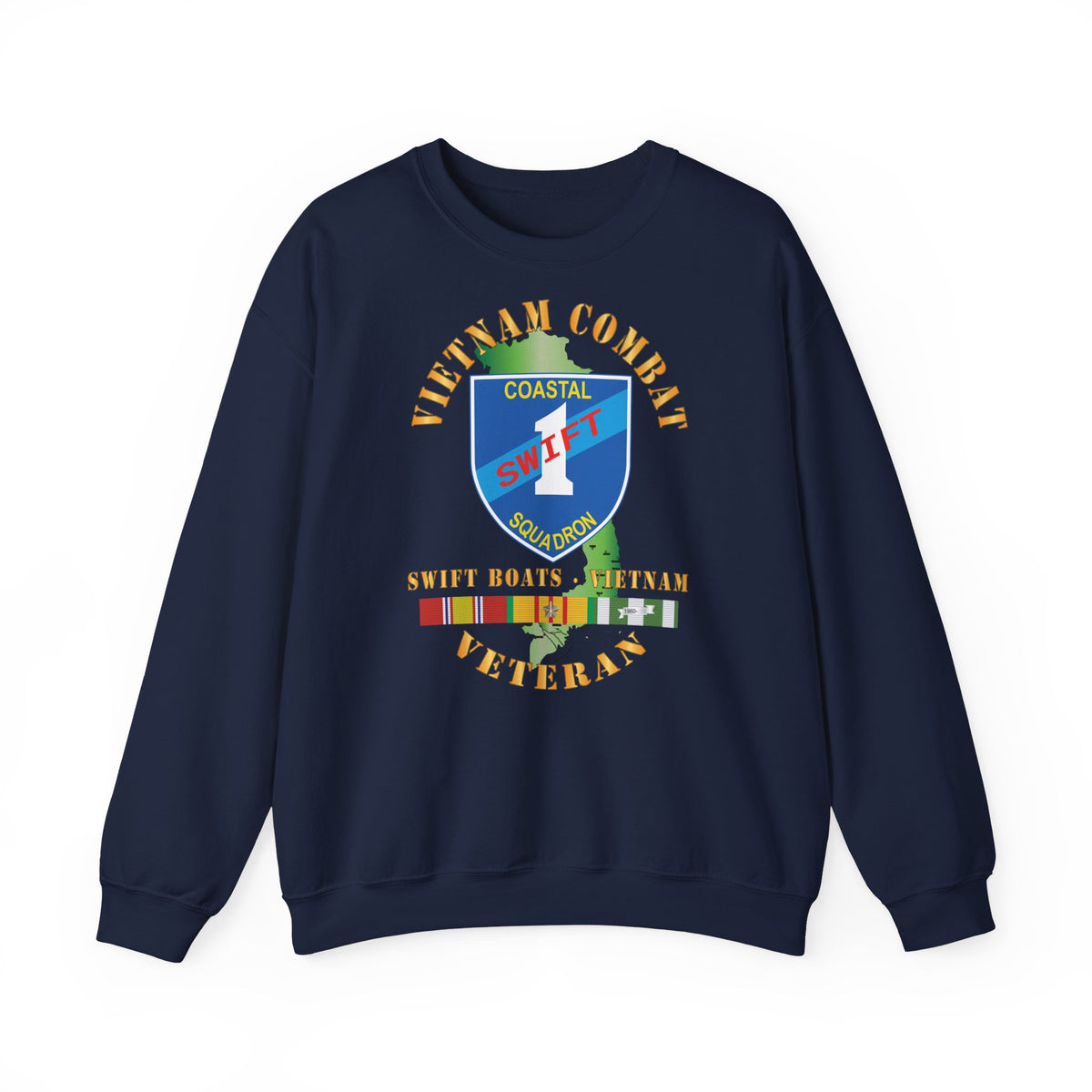 Unisex Heavy Blend™ Crewneck Sweatshirt - Coastal Squadron One (Blue) - SSI -Swift Boats - Vietnam w VN SVC X 300
