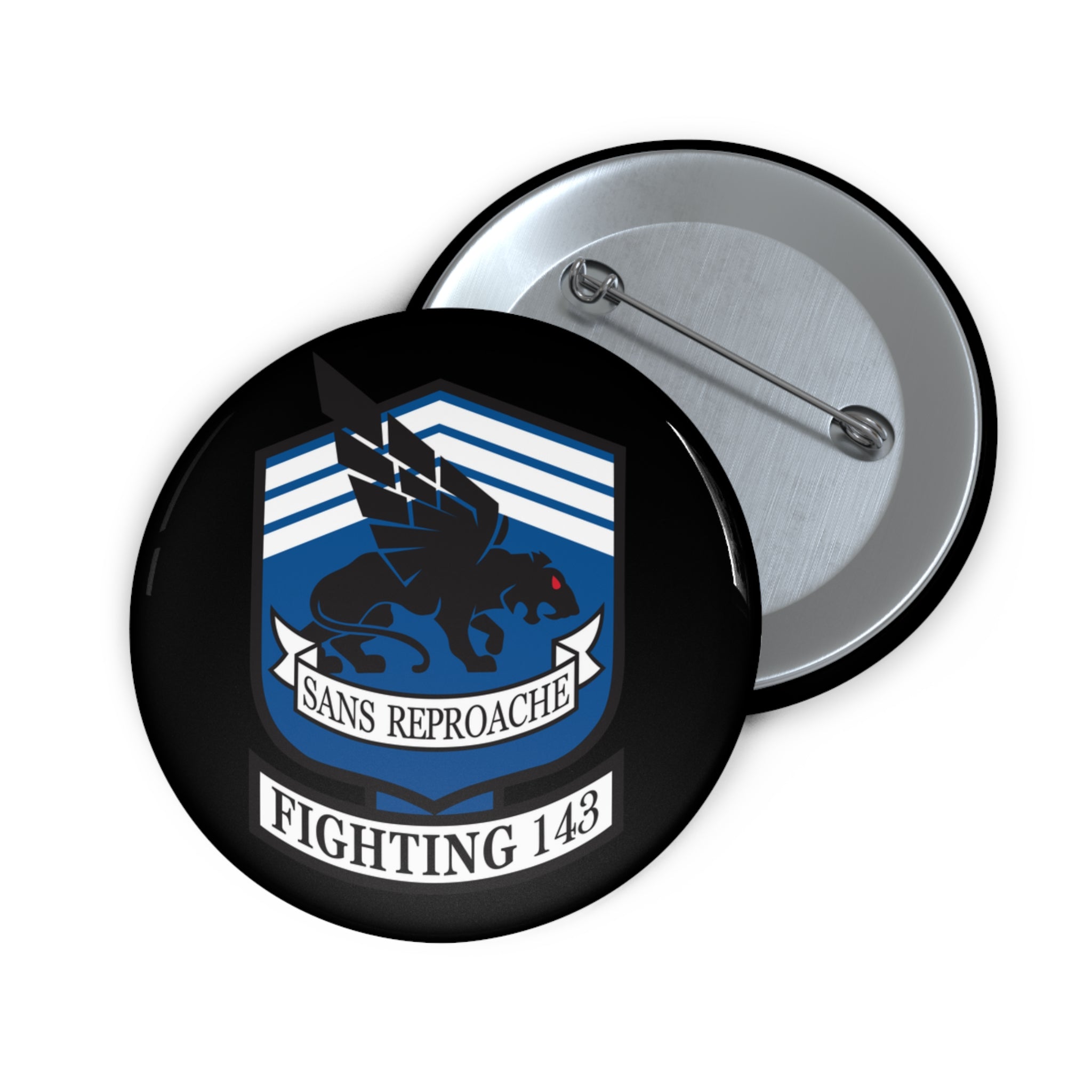 Custom Pin Button - Navy - Strike Fighter Squadron 143 (VFA-143) wo txt