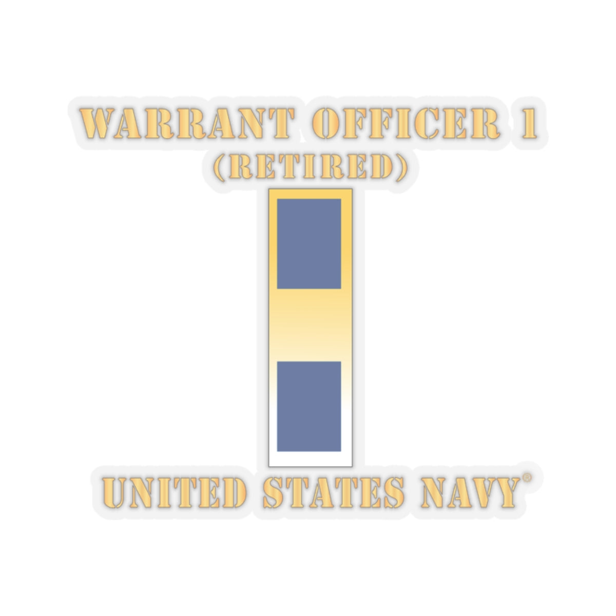 Kiss-Cut Stickers - Navy - Warrant Officer 1 - Retired