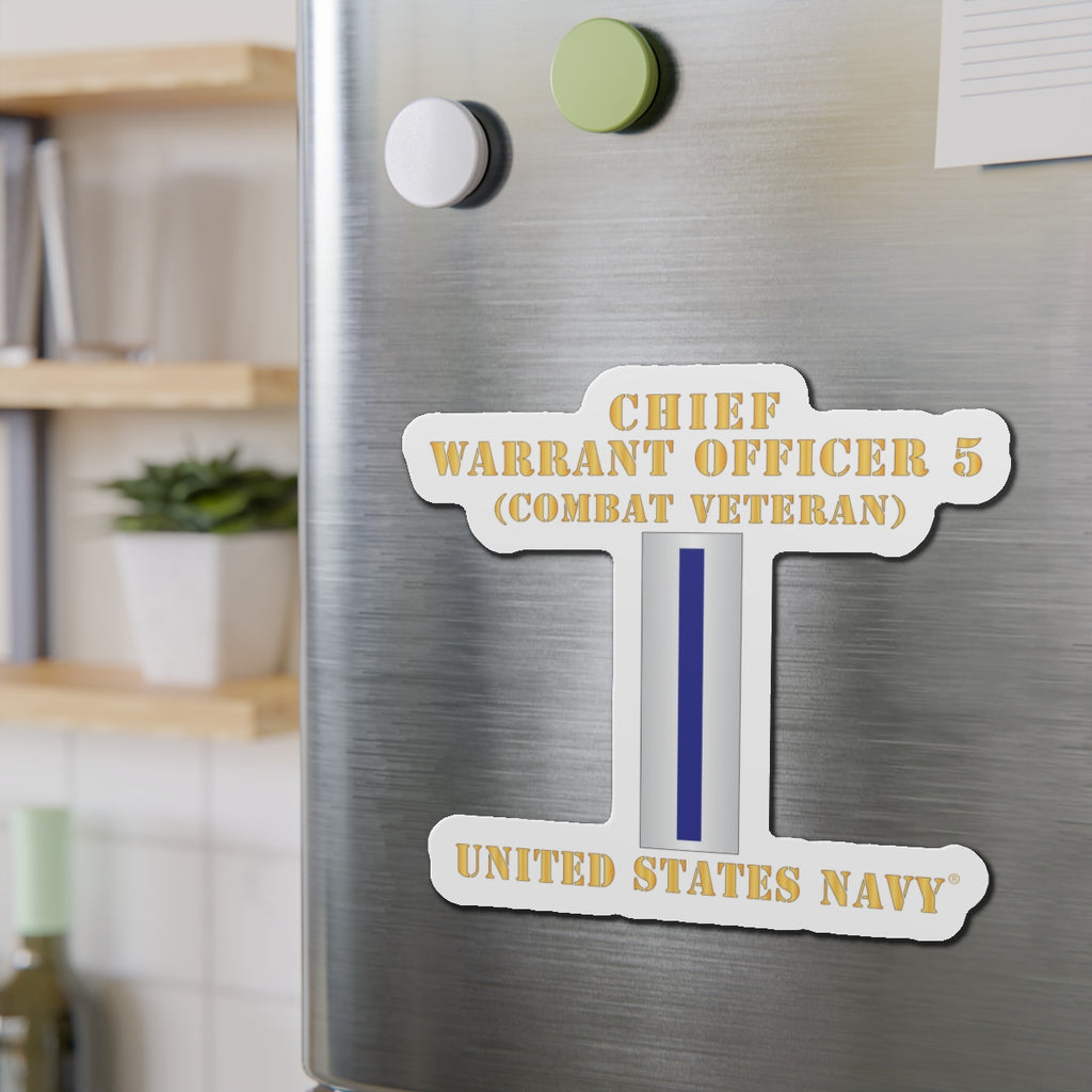 Die-Cut Magnet - Navy - Chief Warrant Officer 5 - CW05 - Combat Veteran