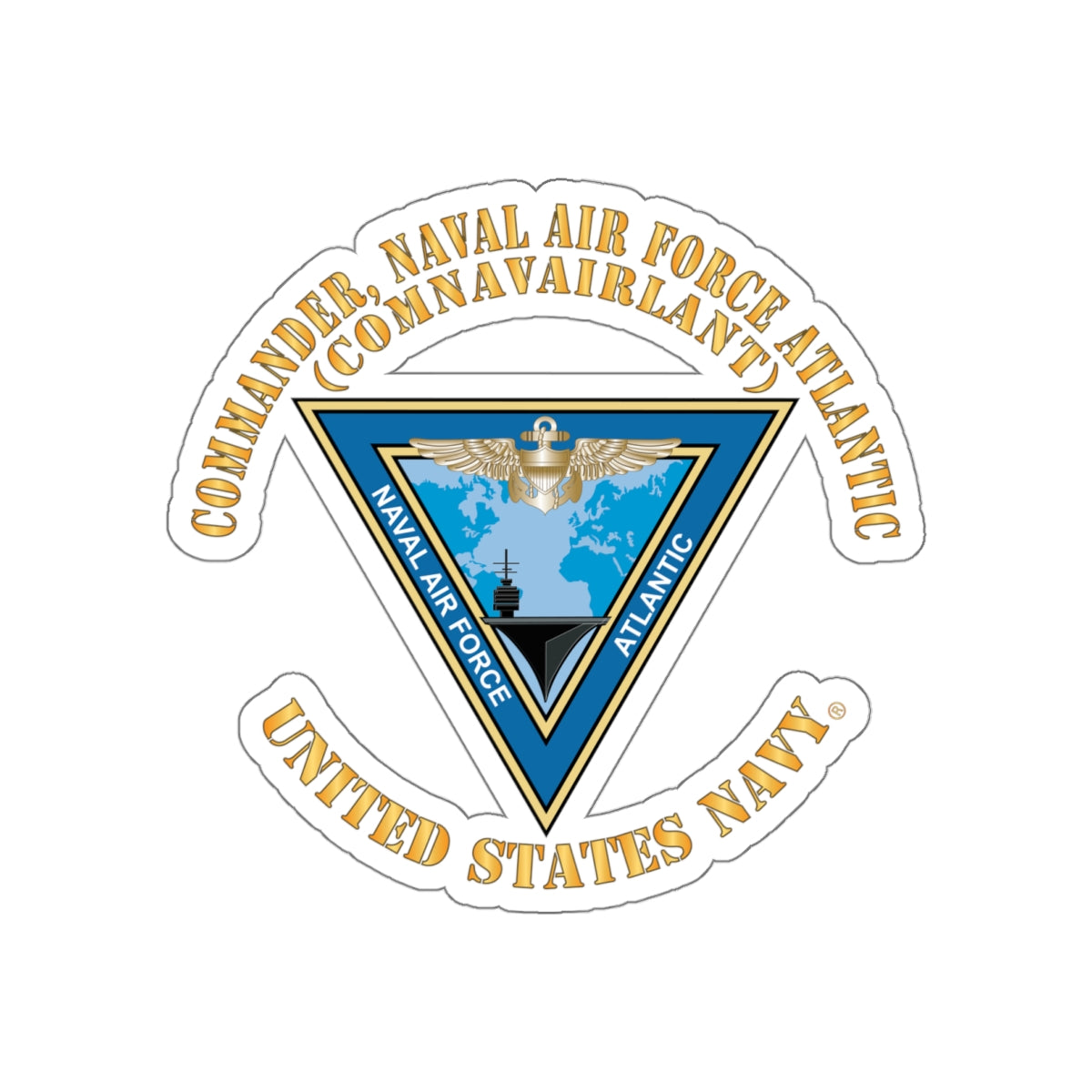 Die-Cut Vinyl Sticker - Navy - Commander, Naval Air Force Atlantic - COMNAVAIRLANT