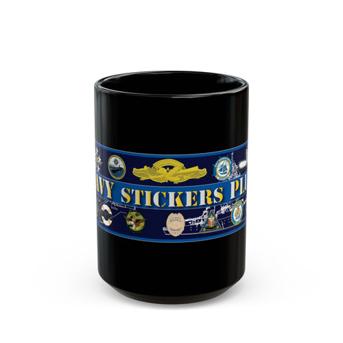 Custom Military-Themed Mug, Perfect Gift for Veterans, Collectible Coffee Cup, Navy Stickers Design, Military Appreciation