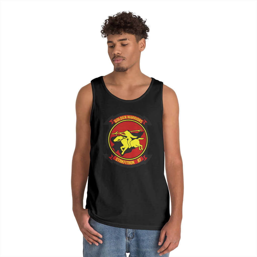 Unisex Heavy Cotton Tank Top - Navy - Strike Fighter Squadron 87 (VFA-87) wo txt