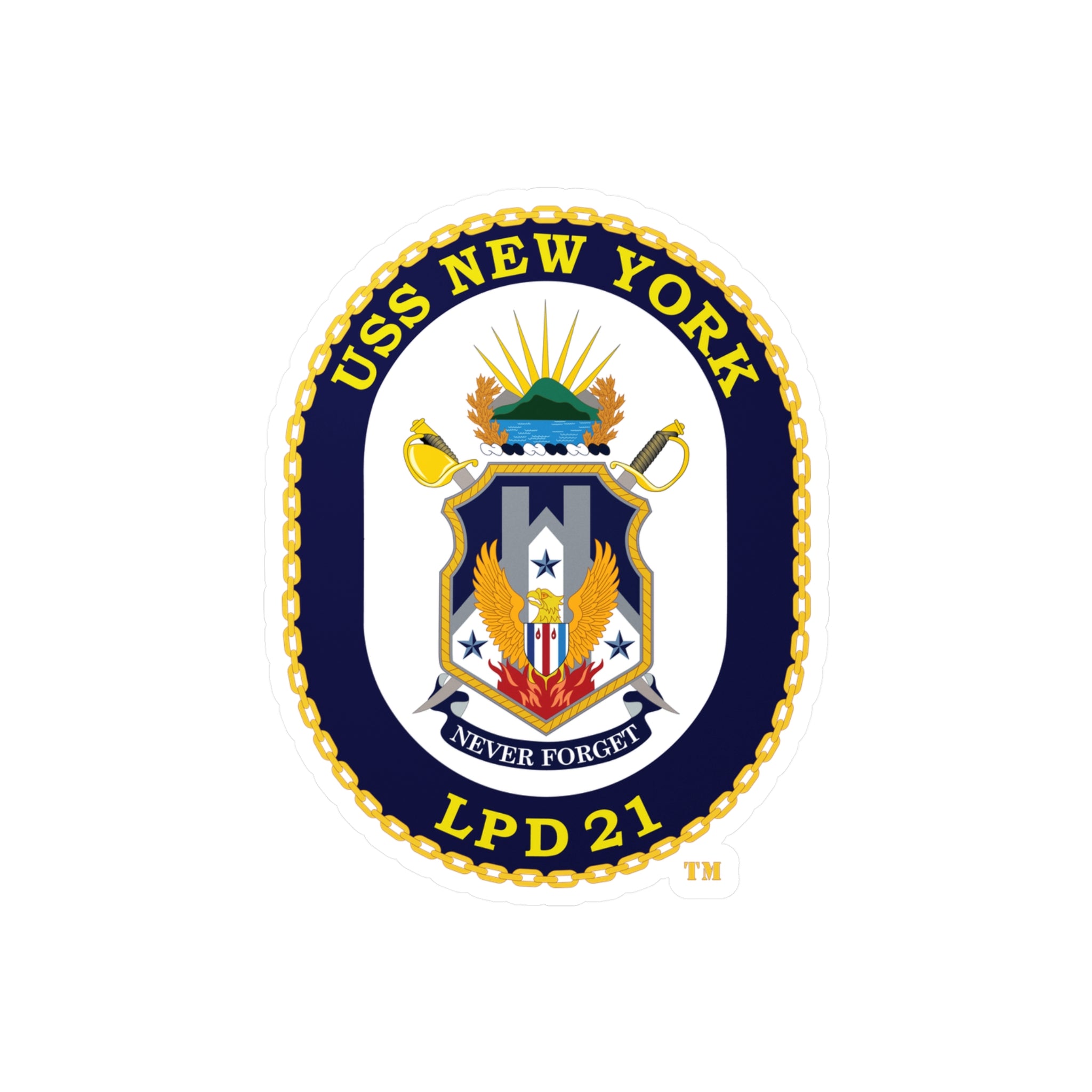 Kiss-Cut Vinyl Decal - Navy - USS New York (LPD-21) wo txt