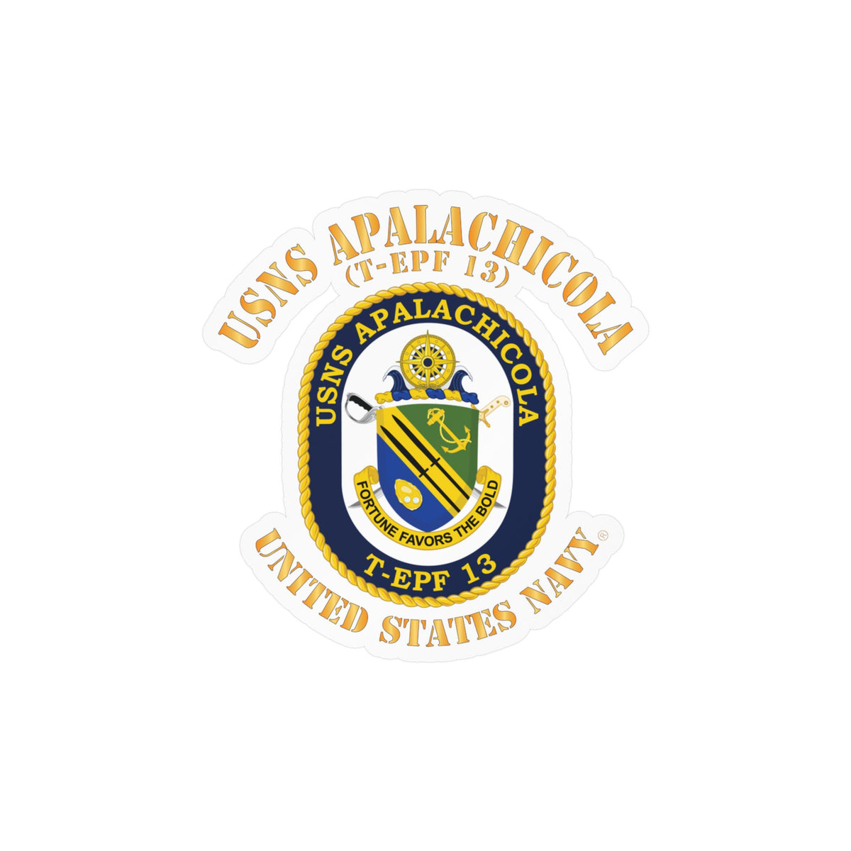 Kiss-Cut Vinyl Decal - Navy - USNS Apalachicola (T-EPF 13)