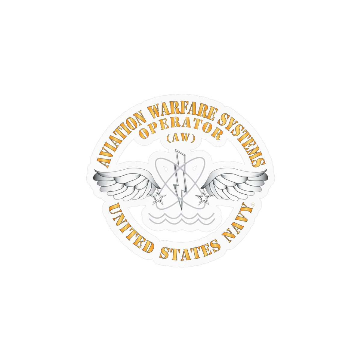 Kiss-Cut Vinyl Decal - Navy - Rate - Aviation Warfare Systems Operator (AW)