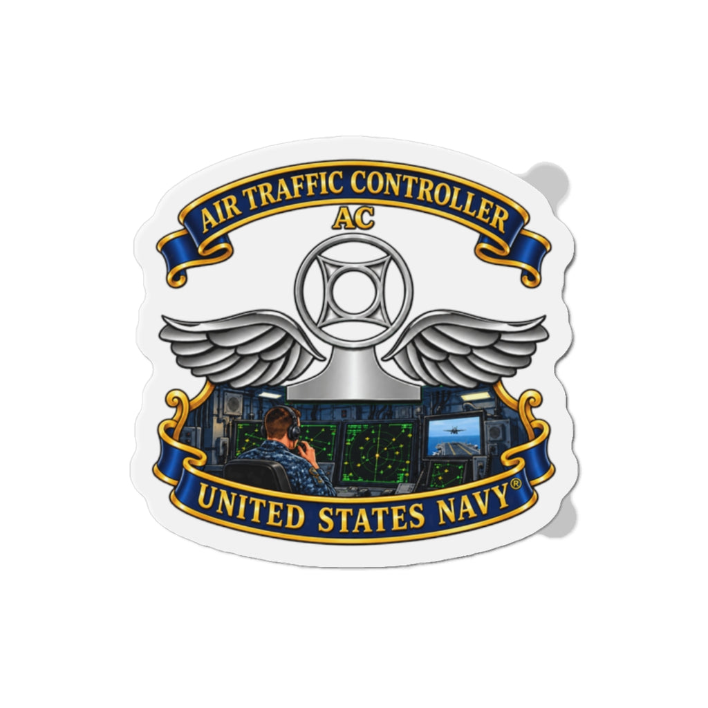 Die-Cut Magnet - Navy - Rate - Air Traffic Controller (AC) - Shipboard Version  3D - Enhanced