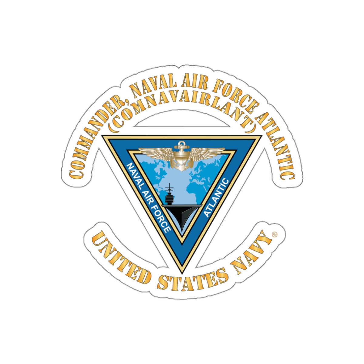 Die-Cut Vinyl Sticker - Navy - Commander, Naval Air Force Atlantic - COMNAVAIRLANT