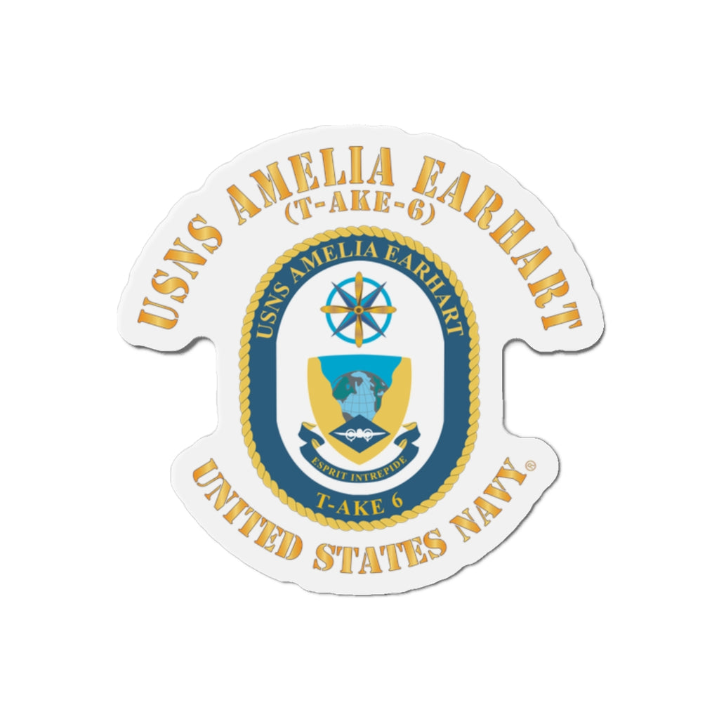 Die-Cut Magnet - Navy - USNS Amelia Earhart (T-AKE 6)