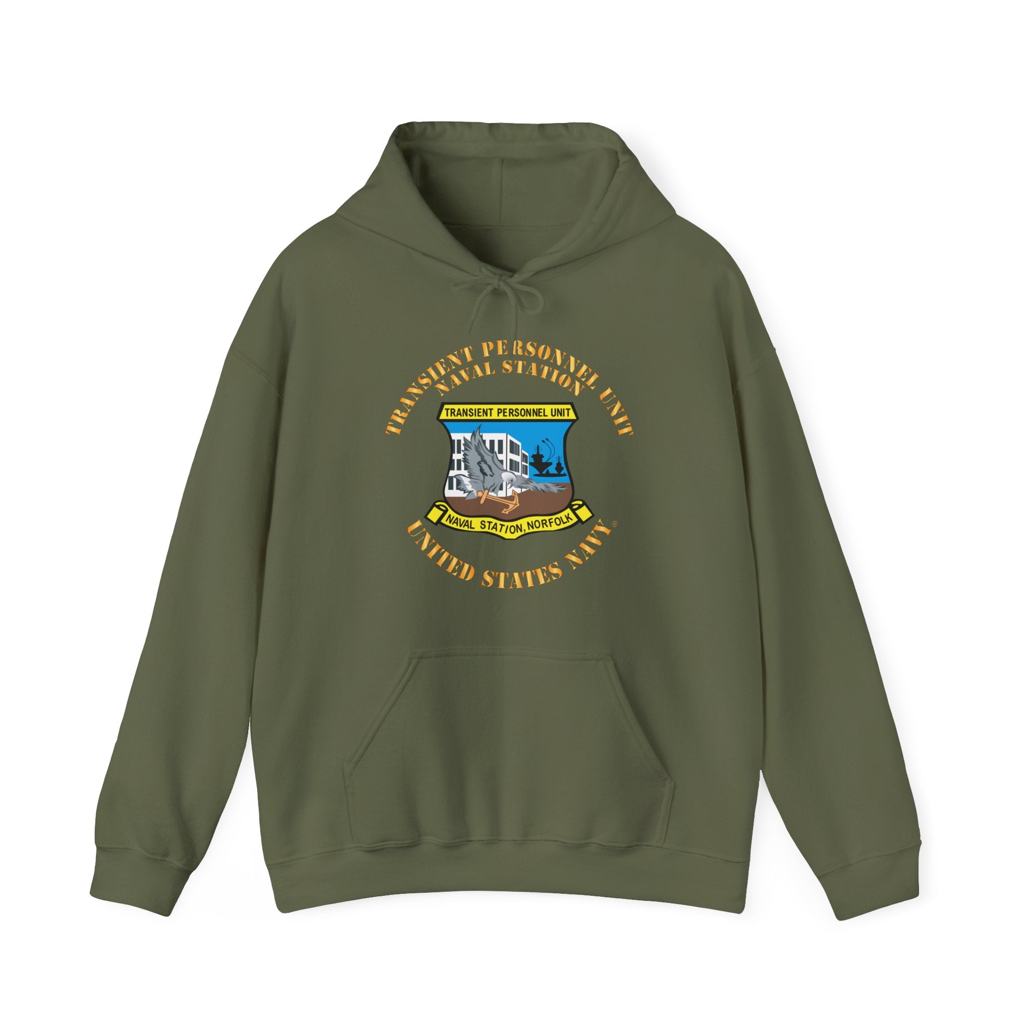 Unisex Heavy Blend™ Hoodies - Navy - Transient Personnel Unit - Naval Station Norfolk