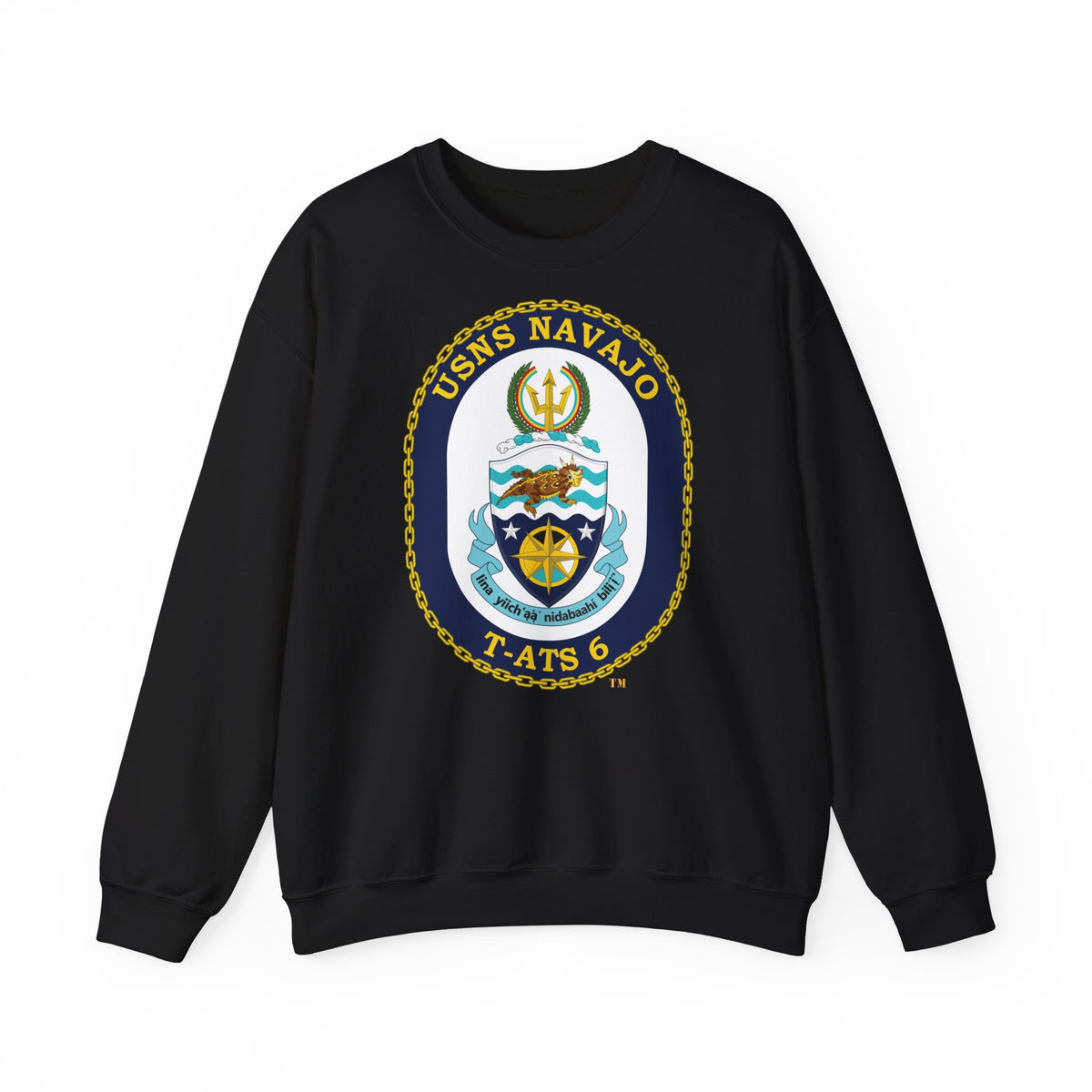 Unisex Heavy Blend™ Crewneck Sweatshirt - Navy - USNS Navajo (T-ATS 6) wo txt