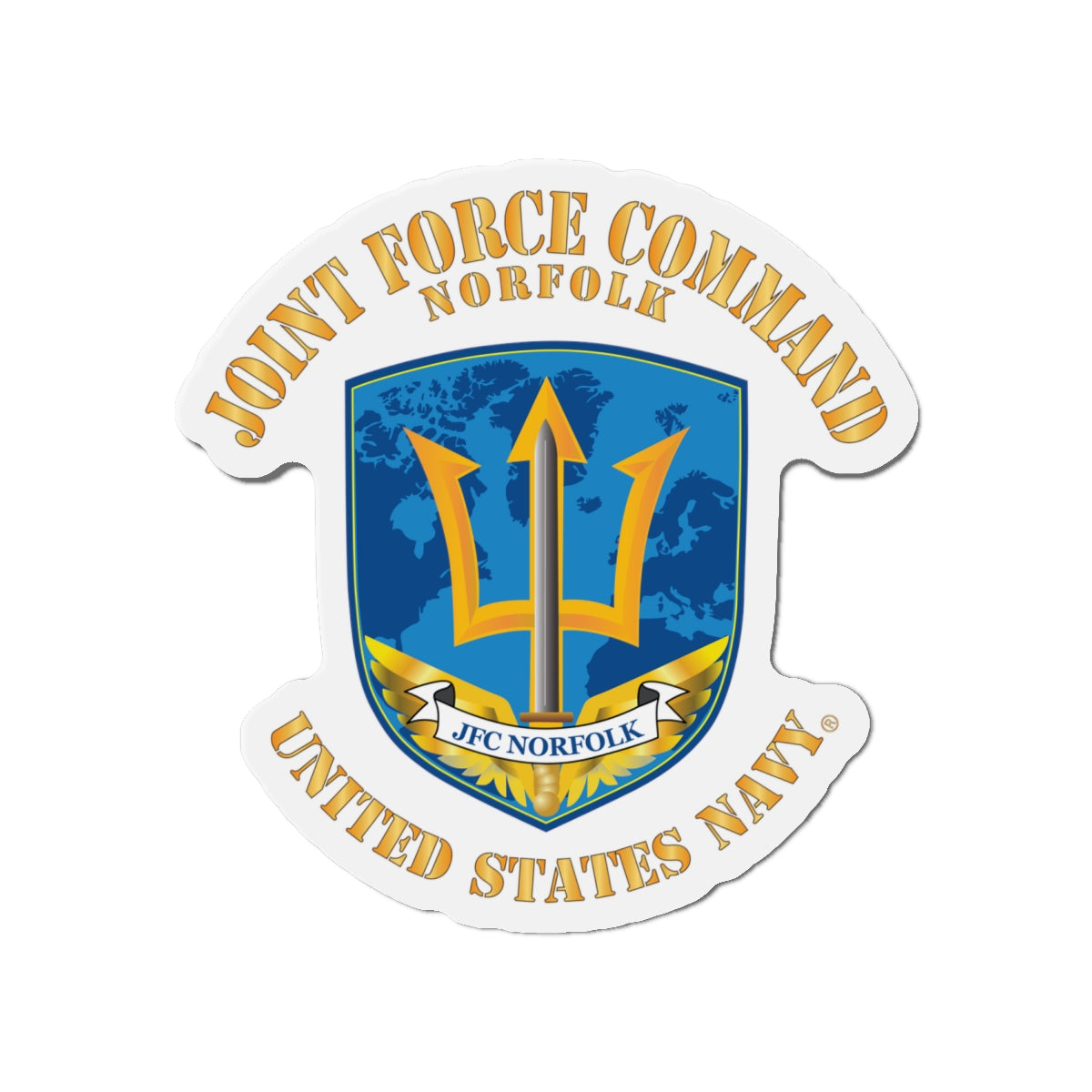 Die-Cut Magnet - Navy - Joint Force Command - Norfolk
