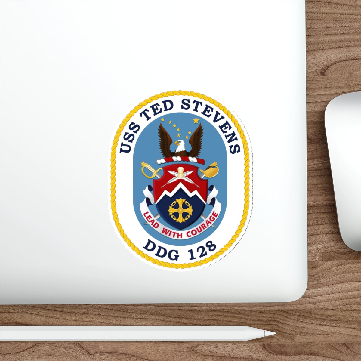 Die-Cut Vinyl Sticker - Navy - USS Ted Stevens (DDG-128) wo txt