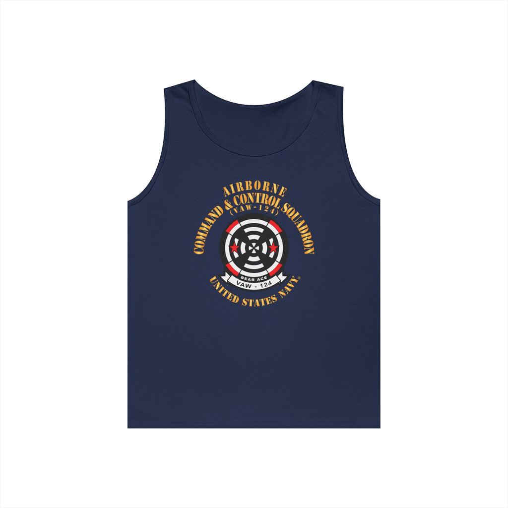 Unisex Heavy Cotton Tank Top - Navy - Airborne Command & Control Squadron 124 (VAW-124)