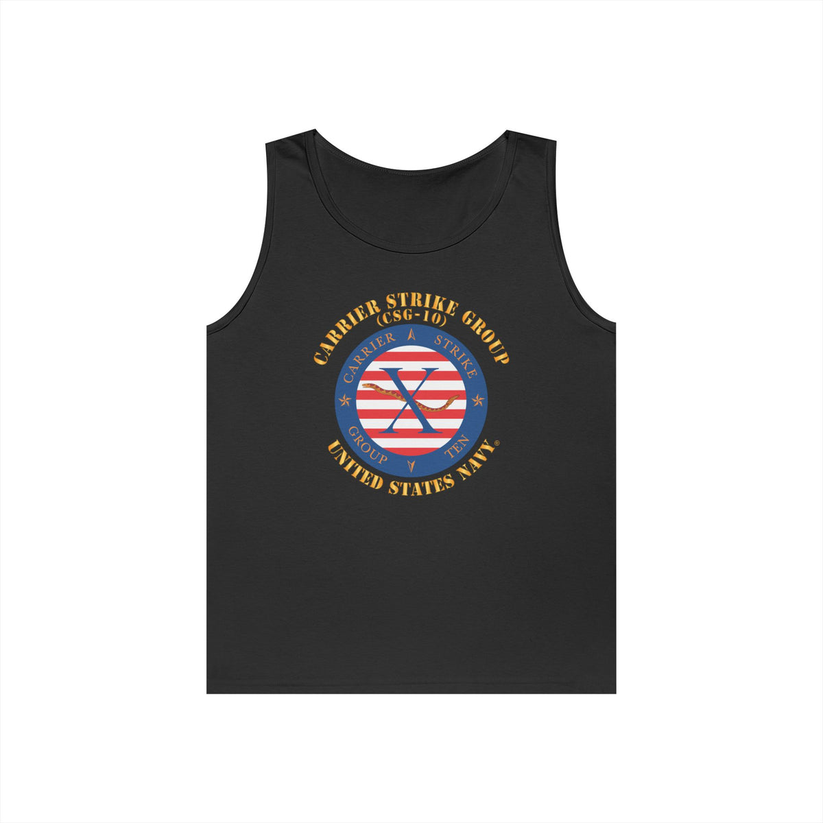 Unisex Heavy Cotton Tank Top - Navy - Carrier Strike Group 10 (CSG-10) X 300