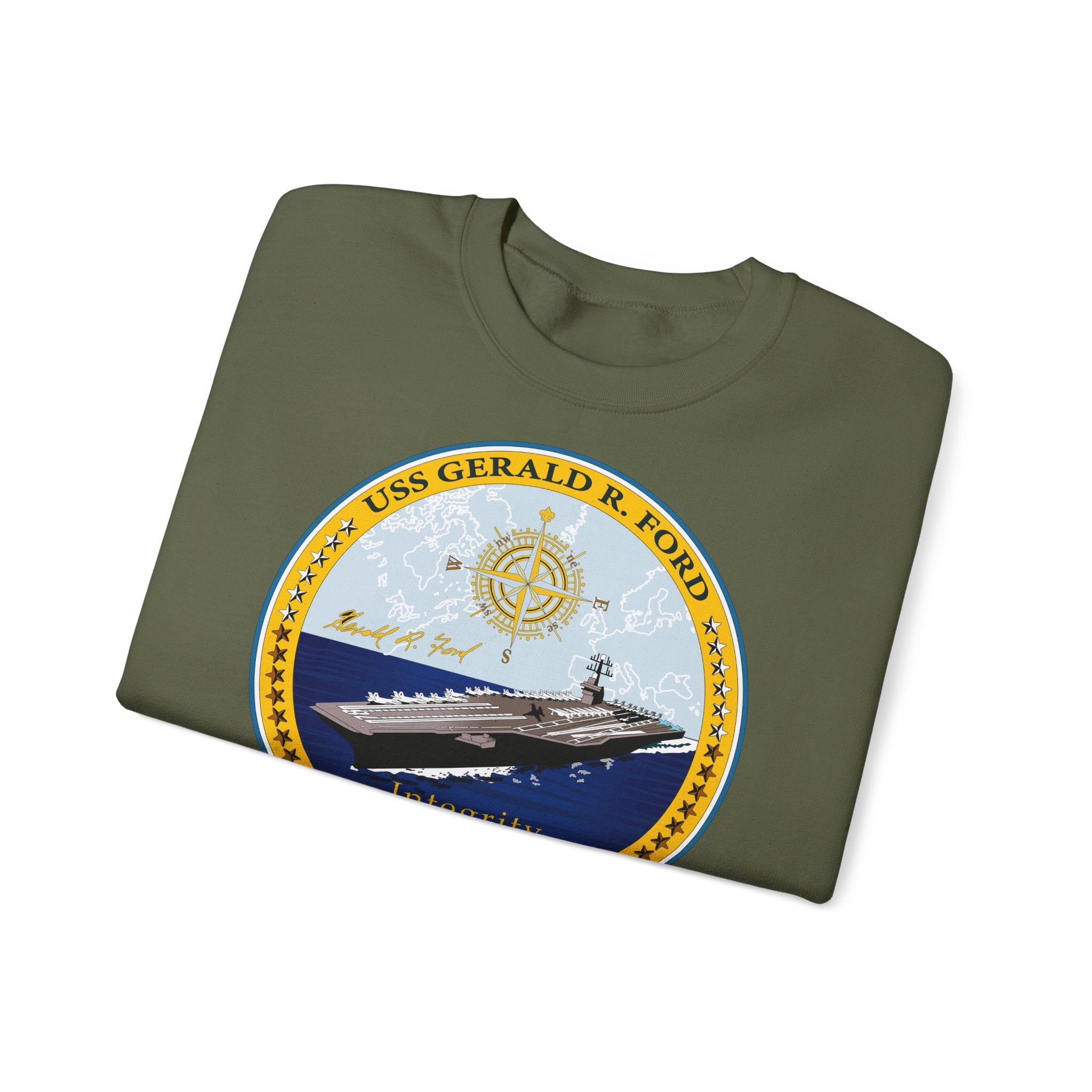 Unisex Heavy Blend™ Crewneck Sweatshirt - Navy - USS Gerald R. Ford (CVN-78) wo txt