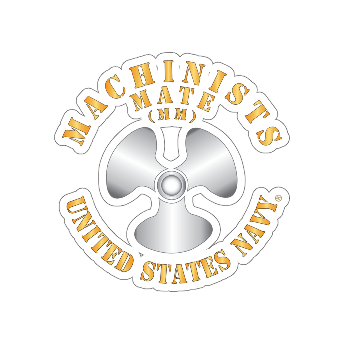 Die-Cut Vinyl Sticker - Navy - Rate - Machinists Mate (MM)