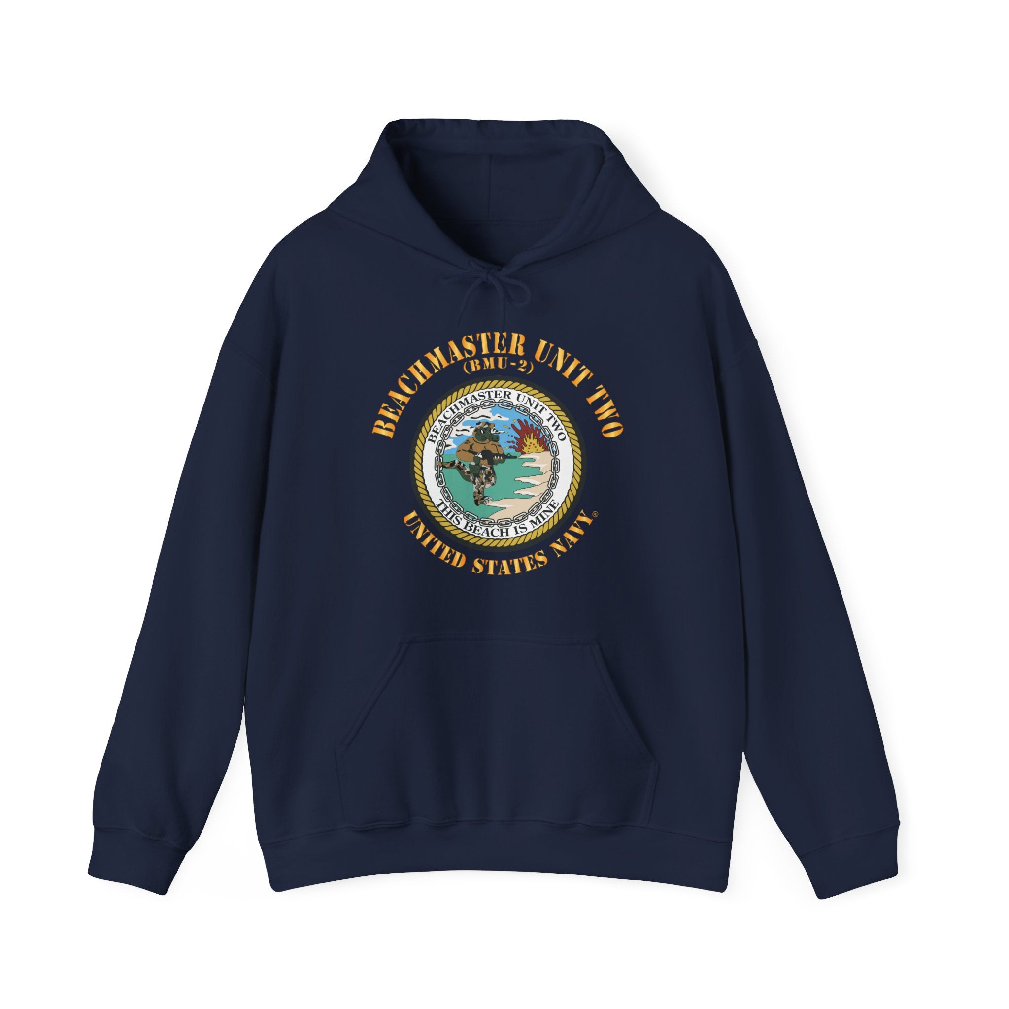 Unisex Heavy Blend™ Hoodies - Navy - Beachmaster Unit Two (BMU-2) X 300