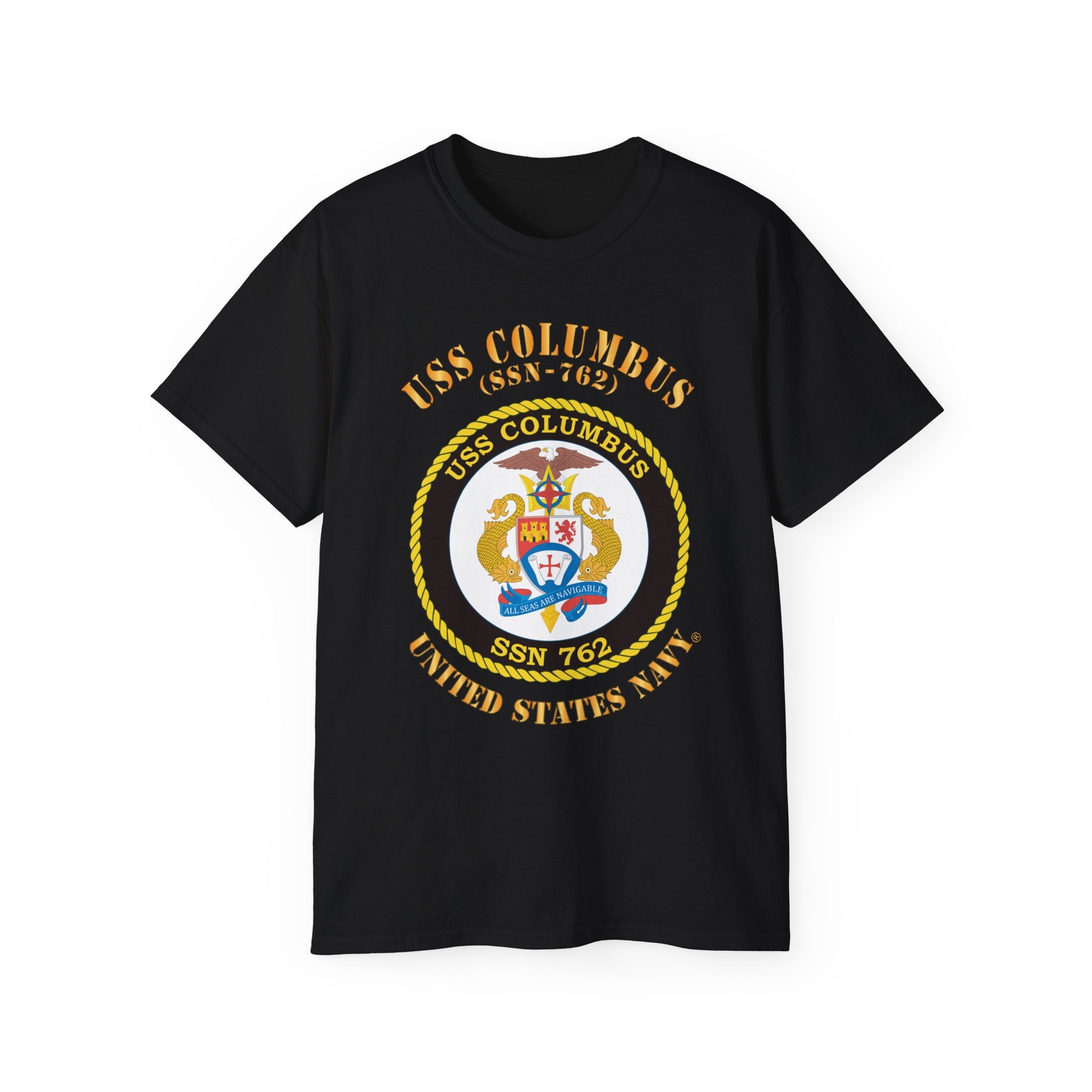 Unisex Ultra Cotton T-Shirt - Navy - USS Columbus (SSN-762)