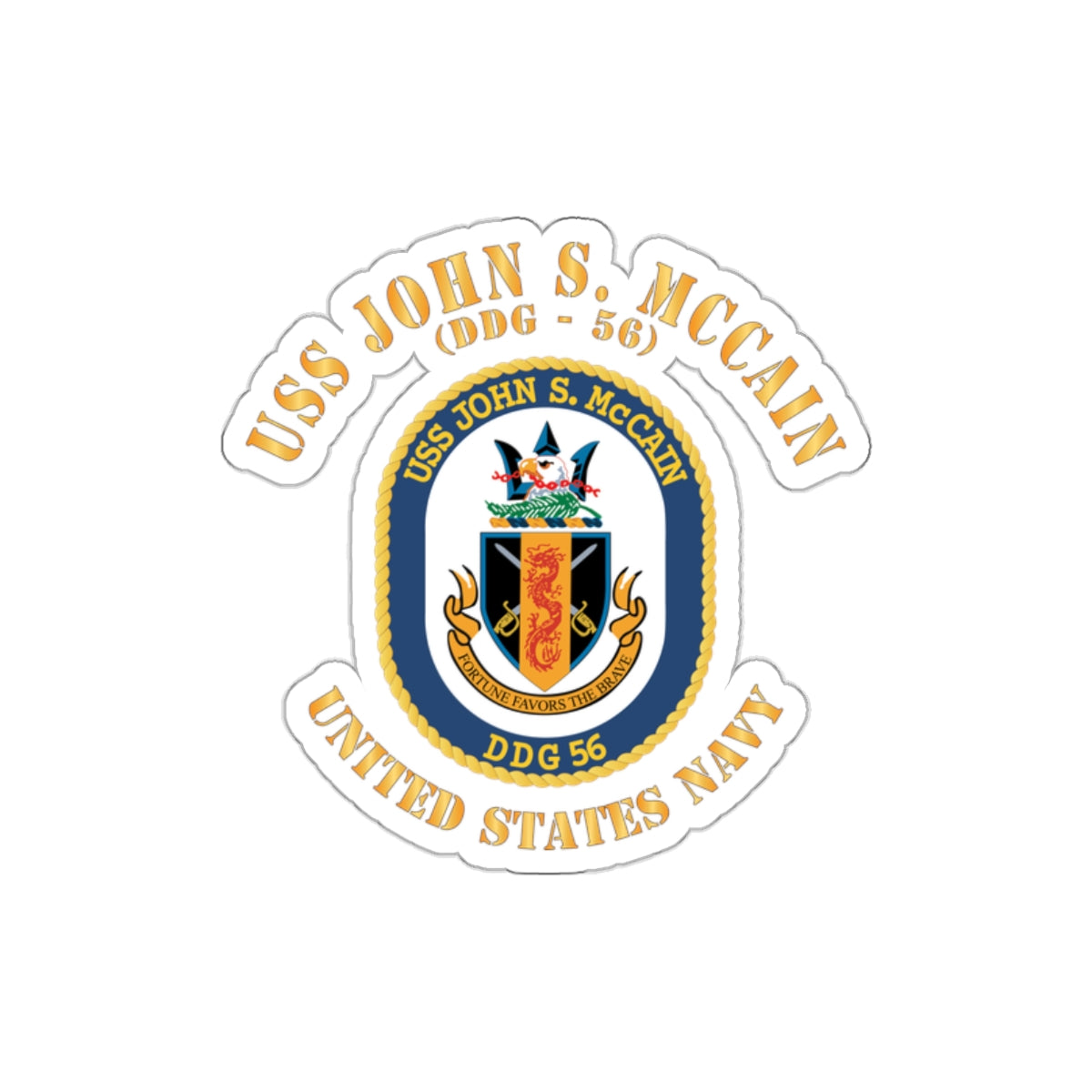 Die-Cut Vinyl Sticker - Navy - USS John S. McCain (DDG-56)