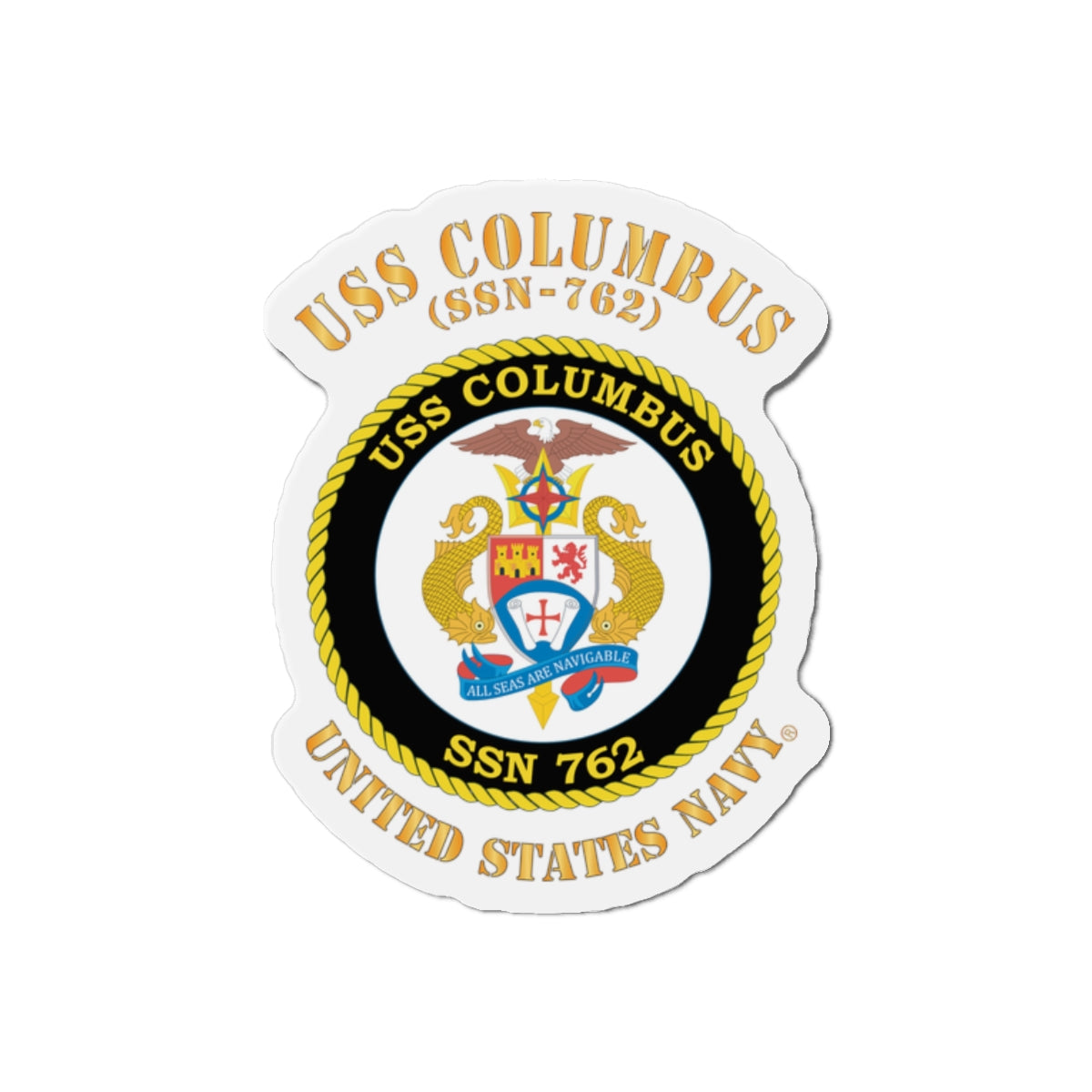 Die-Cut Magnet - Navy - USS Columbus (SSN-762)