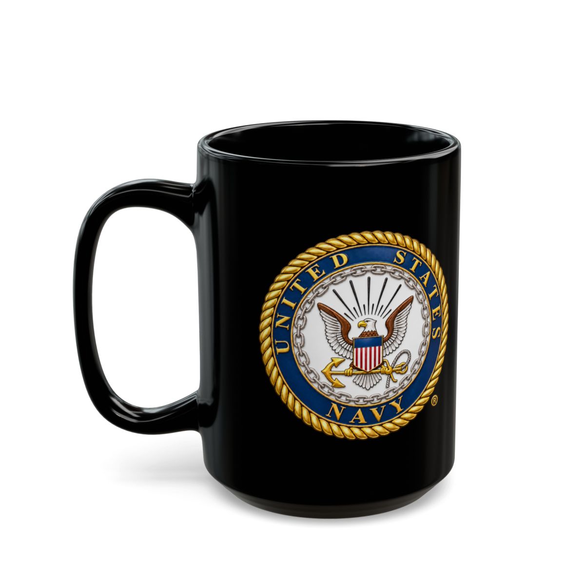 Black Mug (11oz, 15oz) - United States Navy Seal - Emblem - 3D - Enhanced