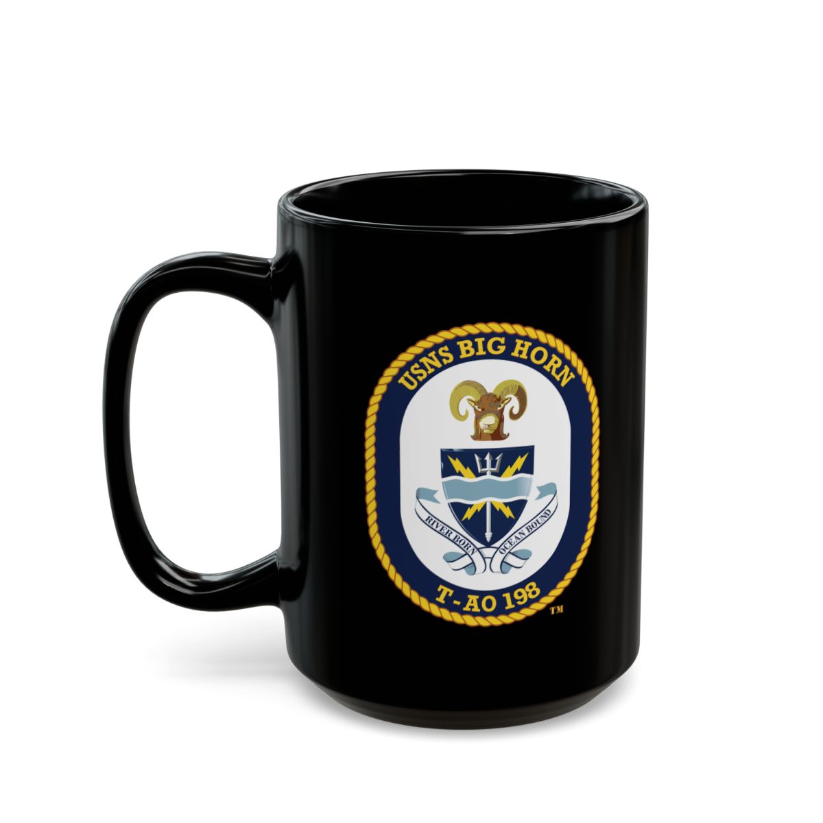 Black Mug (11oz, 15oz) - Navy - USNS Big Horn (T-AO 198) wo txt
