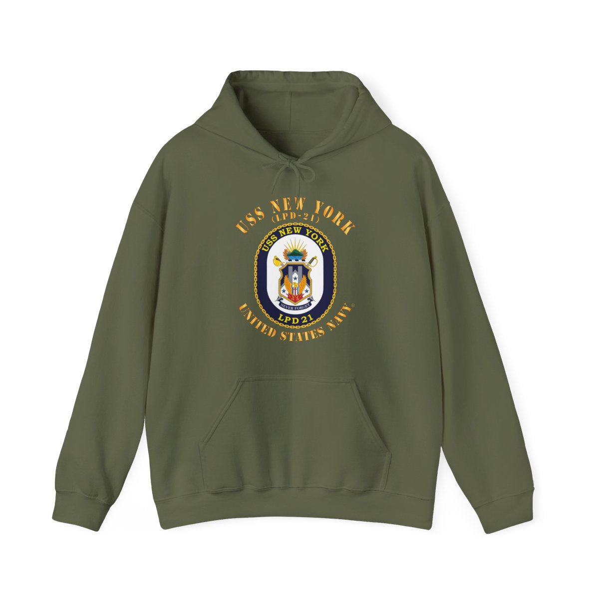 Unisex Heavy Blend™ Hoodies - Navy - USS New York (LPD-21) X 300