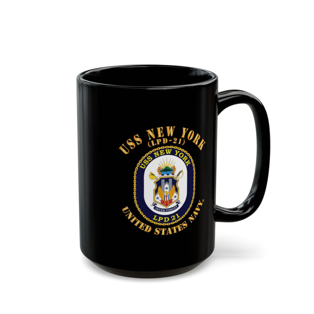 Black Mug (11oz, 15oz) - Navy - USS New York (LPD-21) X 300