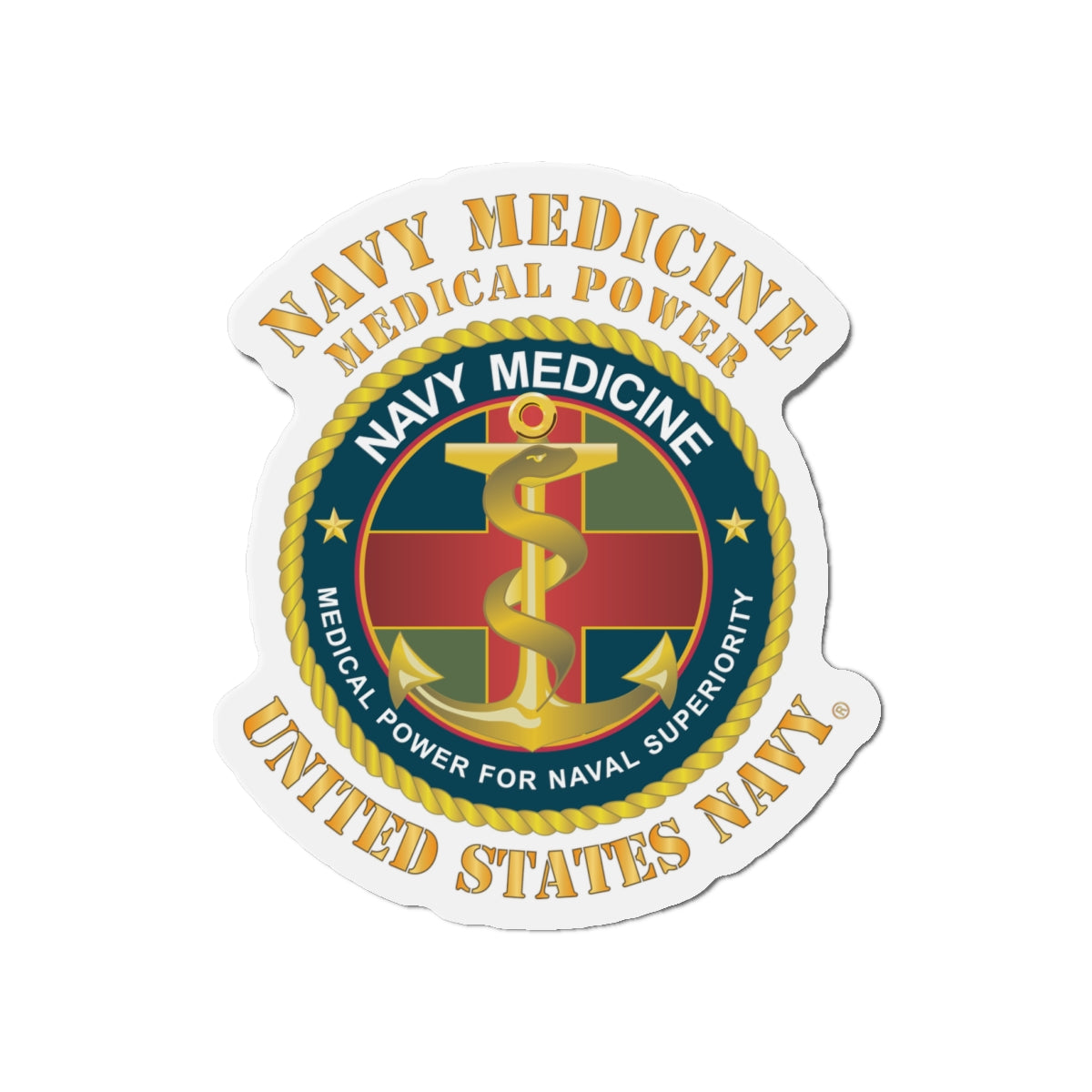 Die-Cut Magnet - Navy Medicine - Medical Power for Naval Superiority X 300