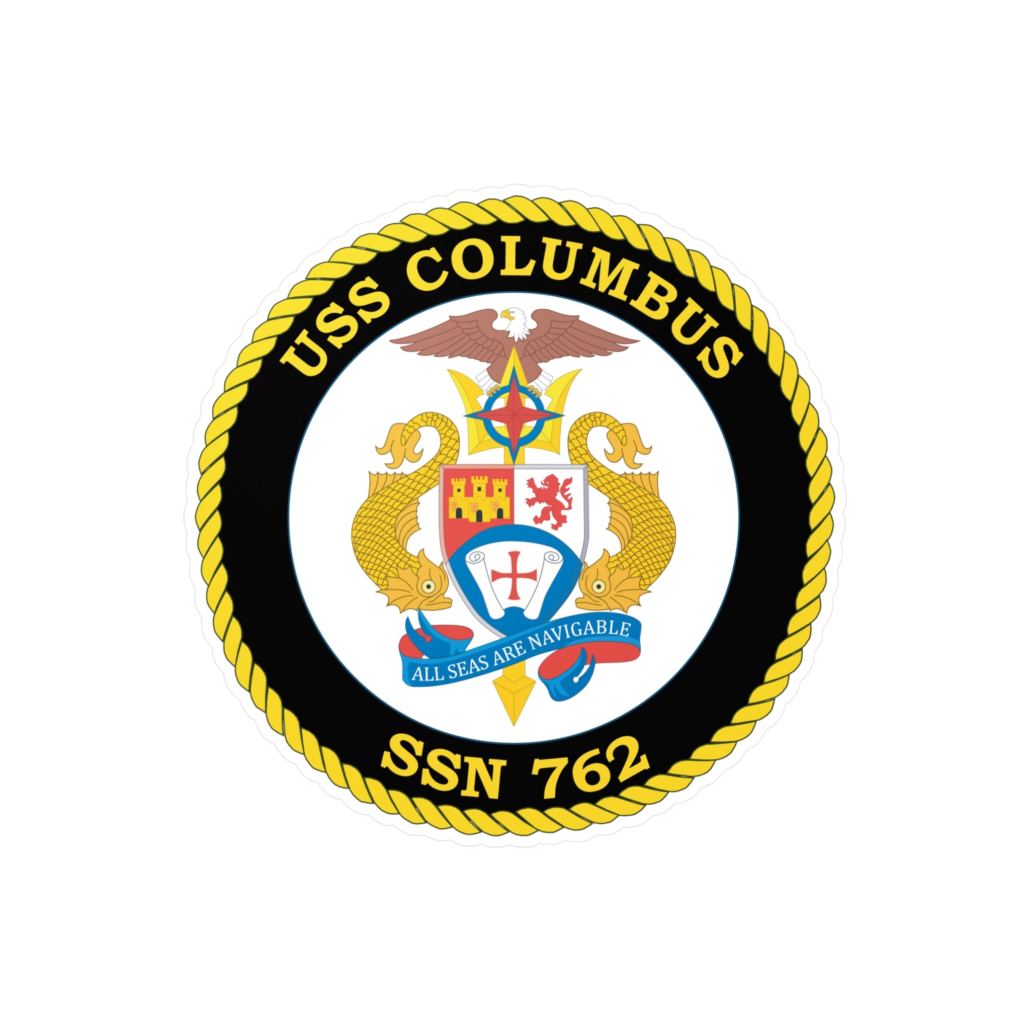 Kiss-Cut Vinyl Decal - Navy - USS Columbus (SSN-762) wo txt