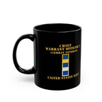 Black Mug (11oz, 15oz) - Navy - Chief Warrant Officer 2 - CW02 - Combat Veteran
