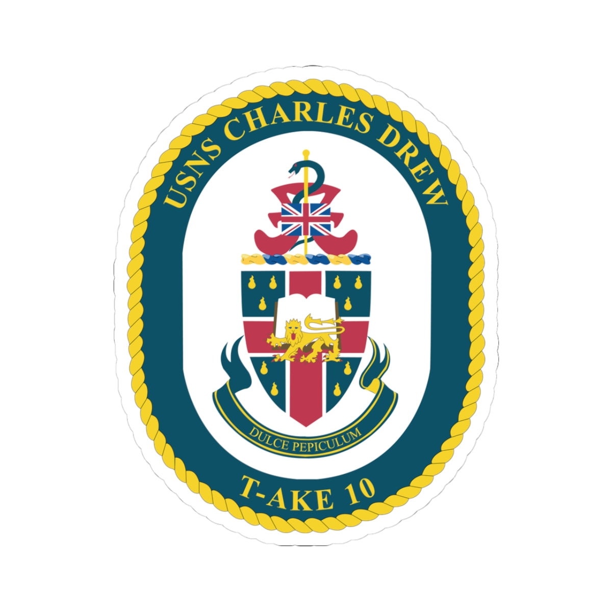 Kiss-Cut Stickers - Navy - USNS Charles Drew (T-AKE 10) wo txt