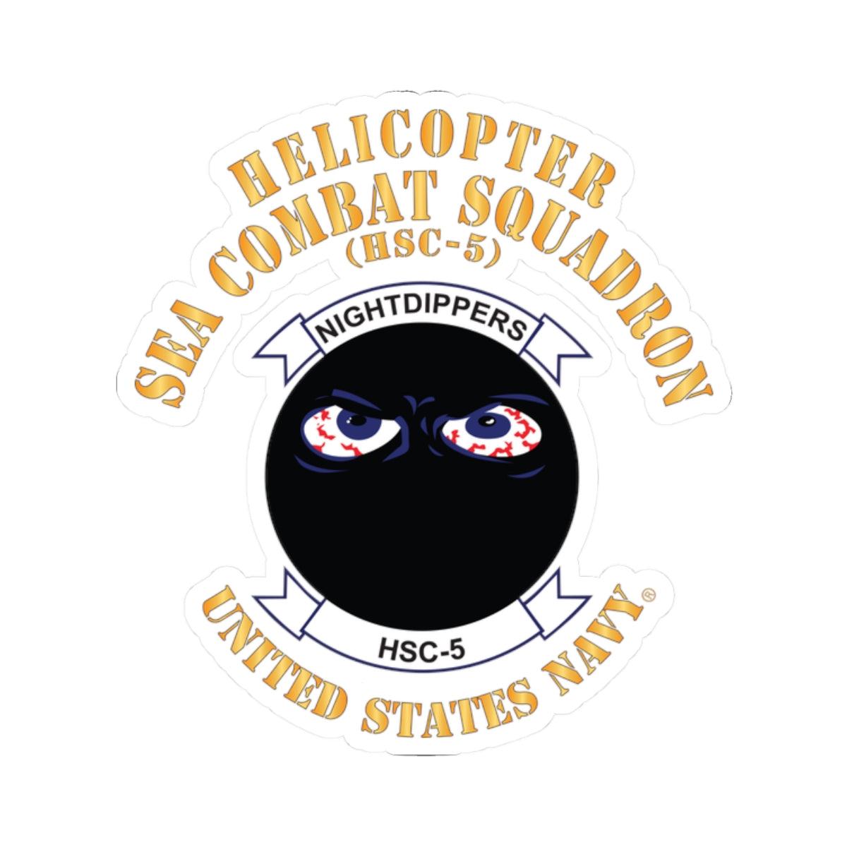Kiss-Cut Stickers - Navy - Helicopter Sea Combat Squadron 5 (HSC-5)