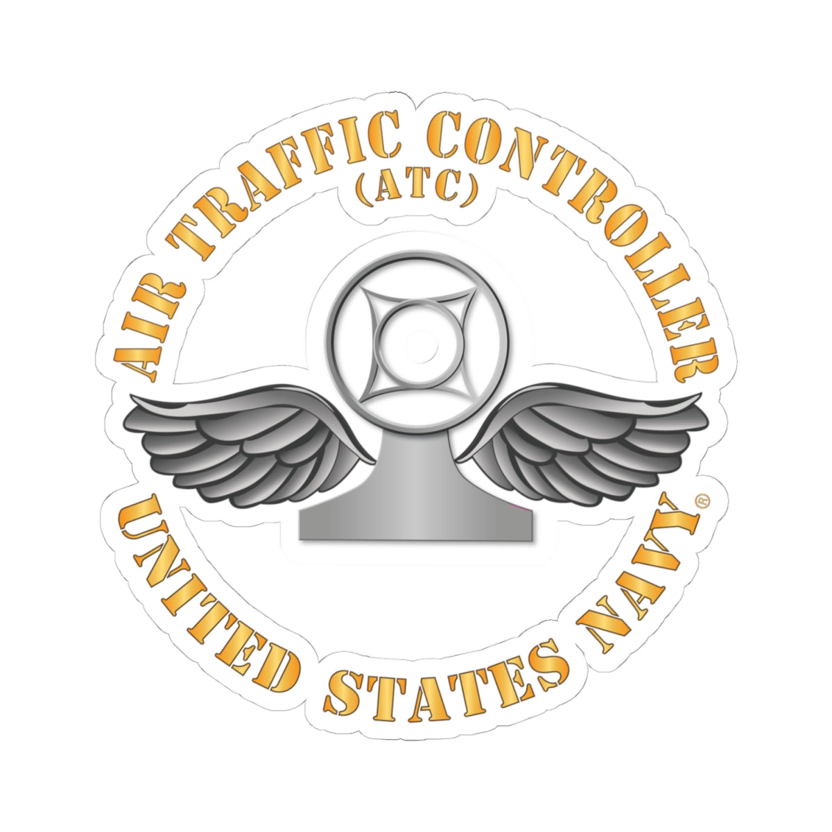Kiss-Cut Stickers - Navy - Rate - Air Traffic Controller (ATC)