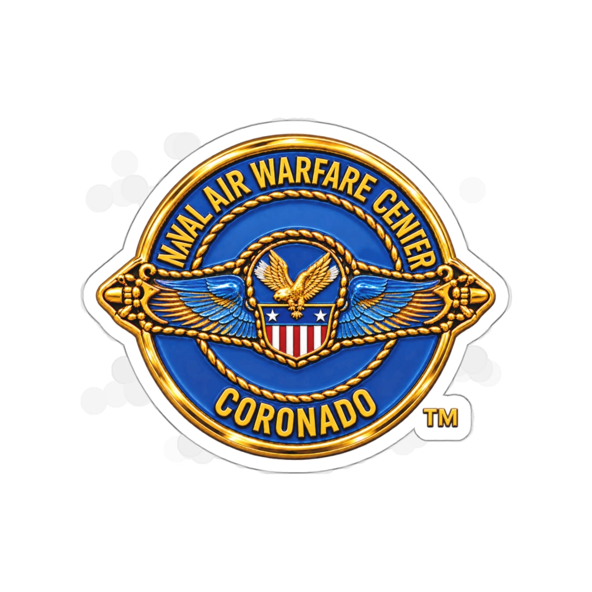 Die-Cut Vinyl Sticker - Navy - Naval Air Warfare Center - Coronado - Crest - 3D - Enhanced