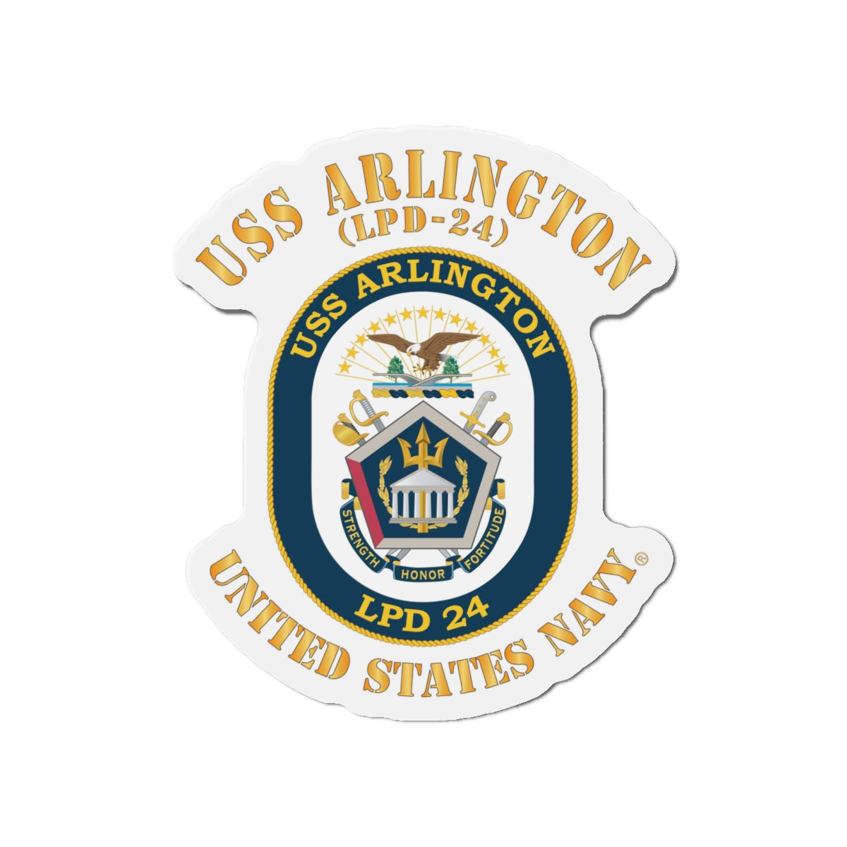 Die-Cut Magnet - Navy - USS Arlington (LPD-24)