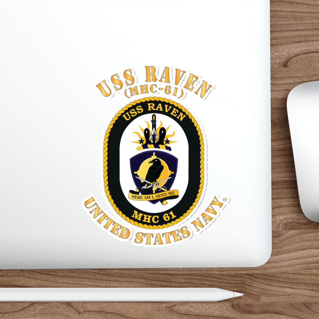 Die-Cut Vinyl Sticker - Navy - USS Raven (MHC-61)