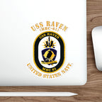 Die-Cut Vinyl Sticker - Navy - USS Raven (MHC-61)
